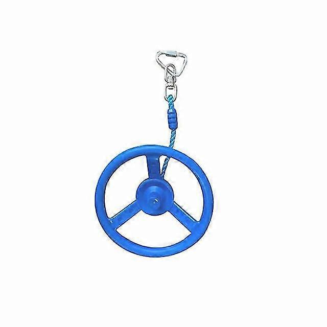 屋外の屋内の振手クライミングスポーツスイングホイールセットアクセサリー39;S スイング リング ステアリング ホイール ロープ付き ブルー