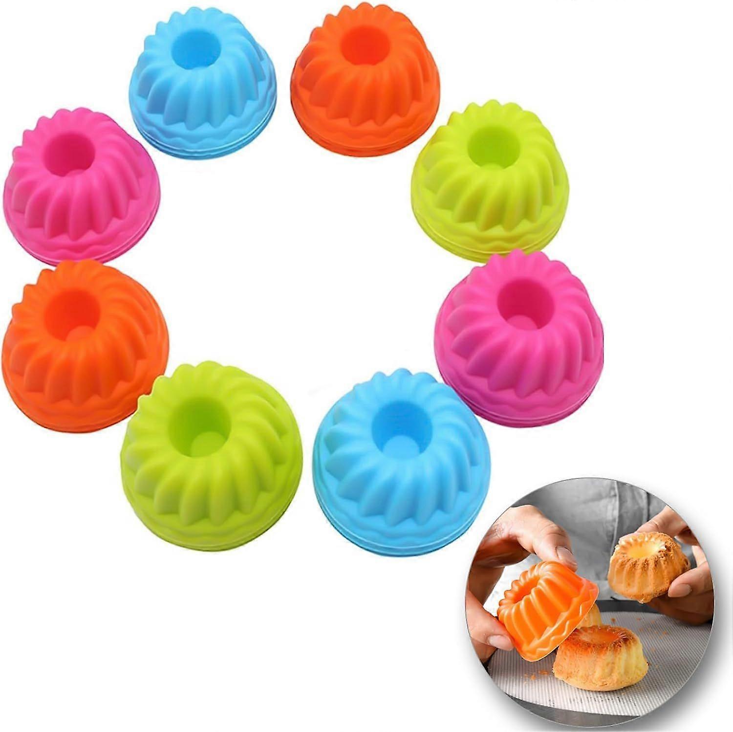 24-piece mold set, silicone, reusable, for making delicious cakes, desserts, donuts, chocolates, pizza and pudding in the color of your choice