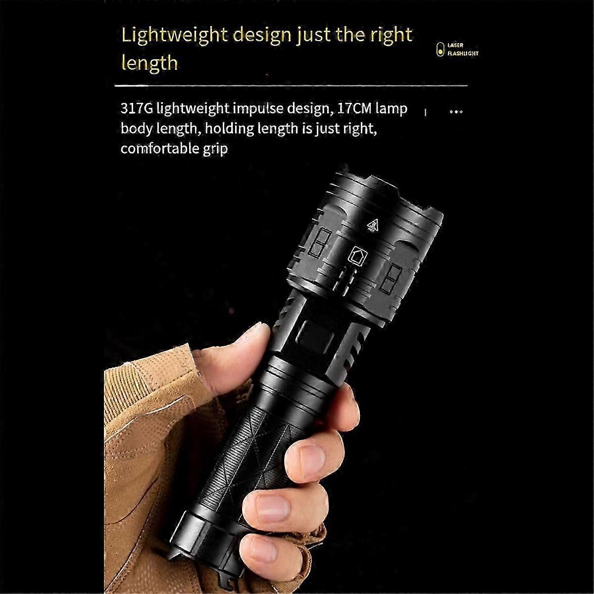 Rechargeable Flashlights High Lumens, Powerful Tactical Flashlights, 5 Modes LED Flashlight Adjustable A