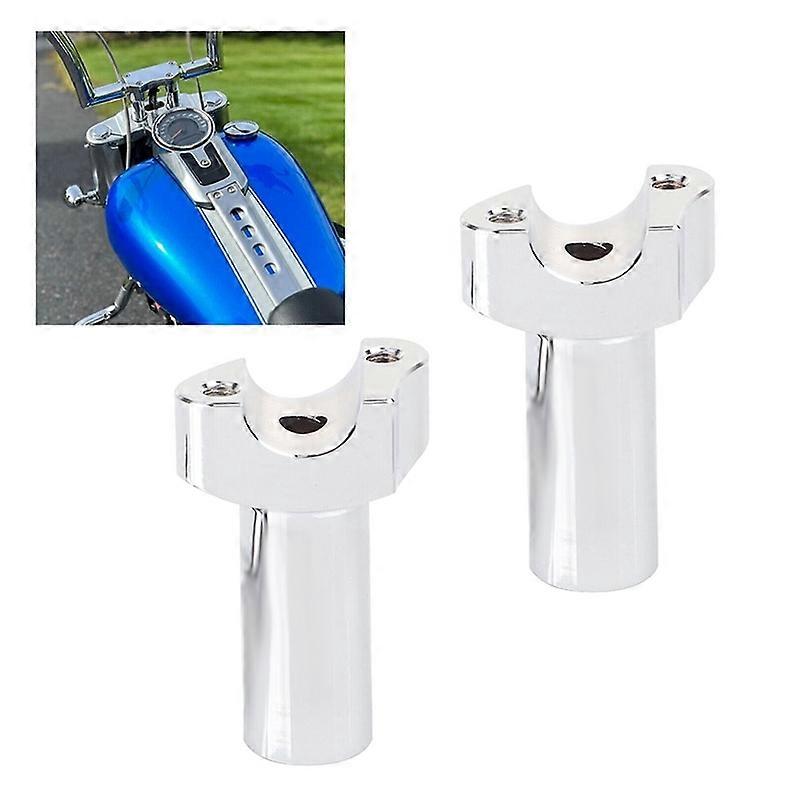 Motorcycle 3.5Inch Straight Handlebar Risers Silver Straight