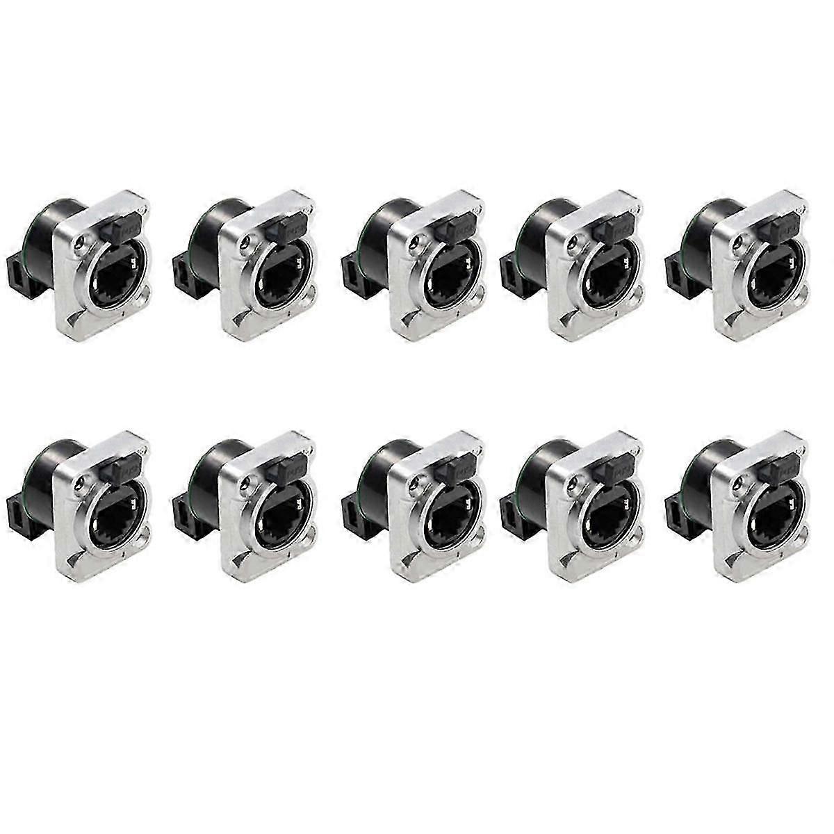 10PCS Ethernet Rj45 Chassis Socket NE8FDP Ethernet Pass Through Connector IP65 Waterproof D