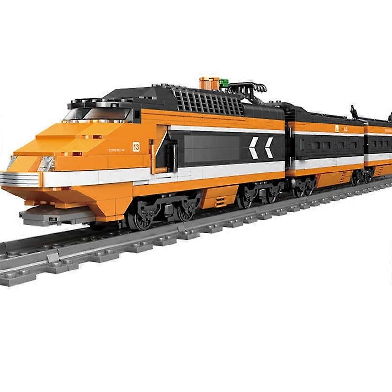 City Train Series Assembled Building Blocks Simulation Electric Rail Train Puzzle Toys