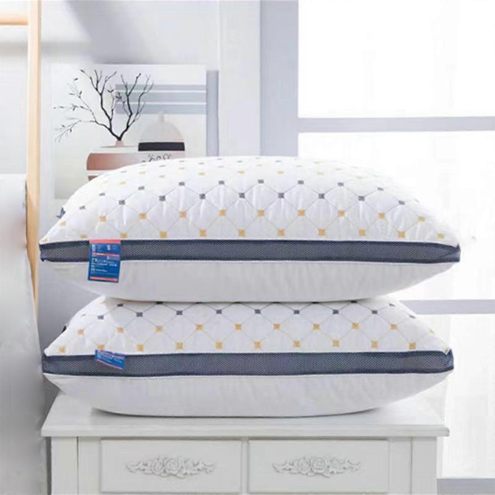 Hotel-Grade Pillow Core, Queen/Standard Cotton Bed Pillows, Soft Supportive Down for Back and Stomach Sleepers, Skin-Friendly