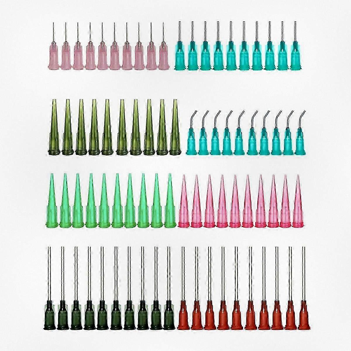 80 aiguilles de distribution à pointe arrondie en 8 tailles - Applicateurs de précision pour adhésif, industrie et seringue