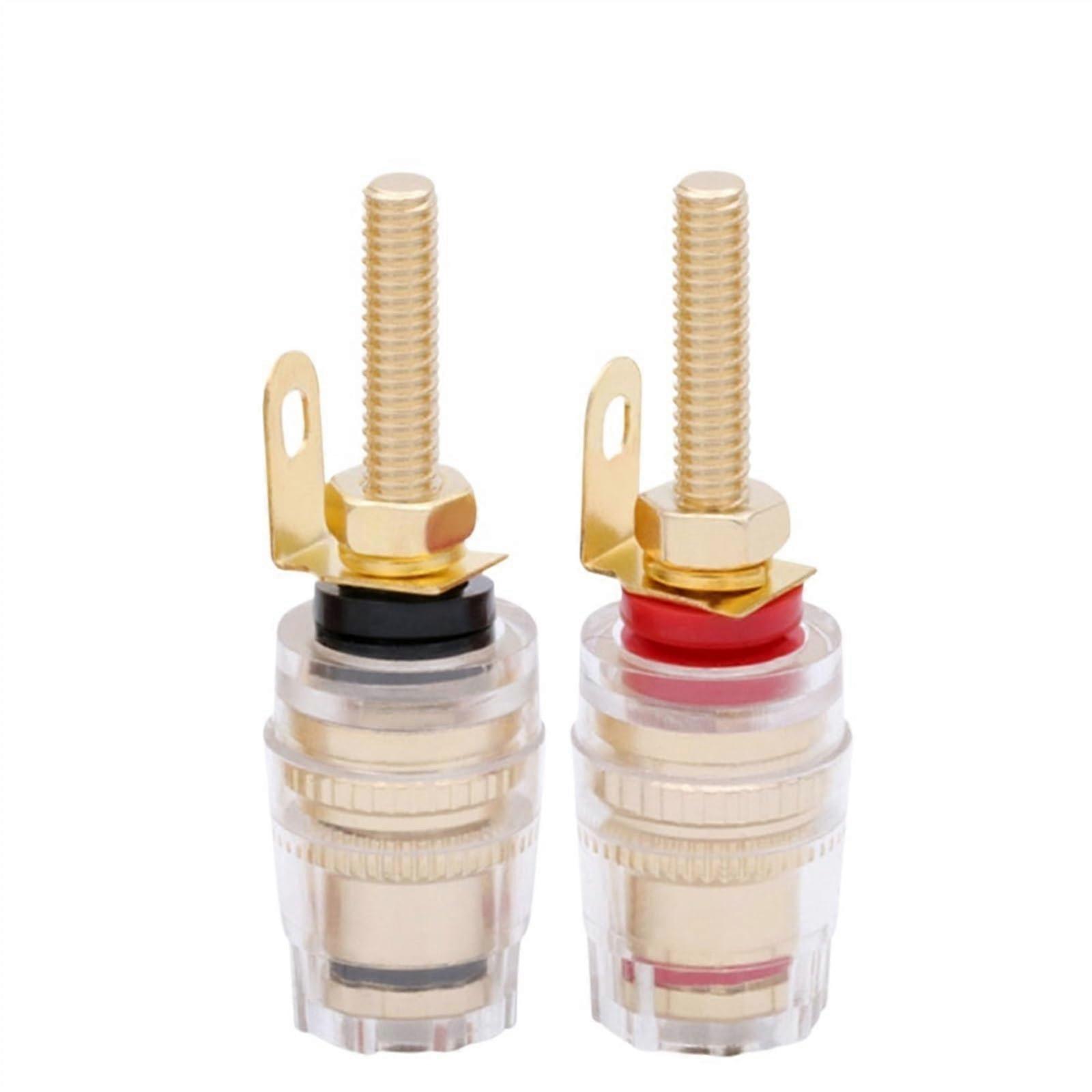 Gold-Plated Binding Post Banana Socket Connector 4mm Speaker Terminals for Amplifiers Compatible with Non-Magnetic Wire