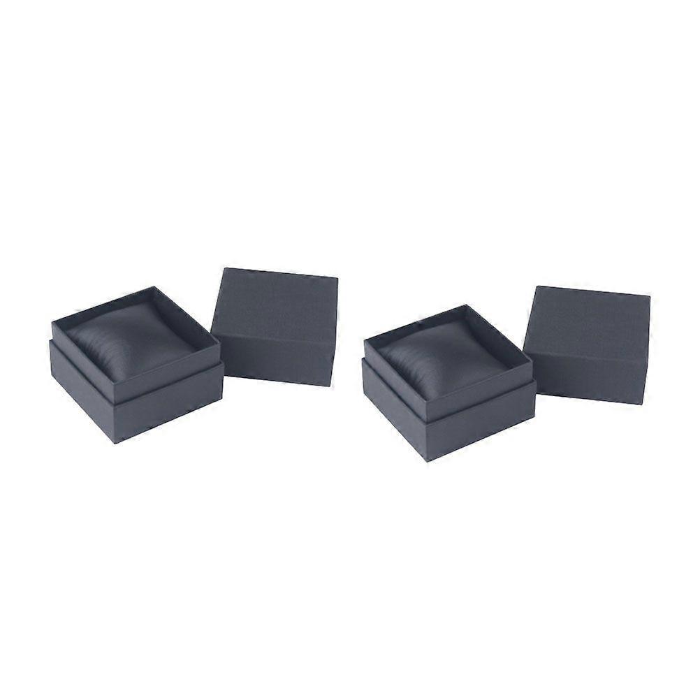 2Pcs High-end Watch Boxes Black Watch Display Cases Delicate Wristwatch Paper Packaging Boxes