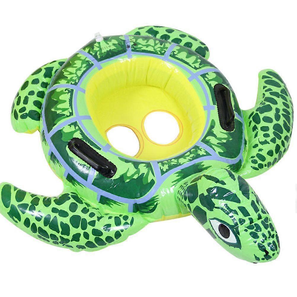 Baby Turtle Ride Swimming Ring, Inflatable Pool Float for Toddlers