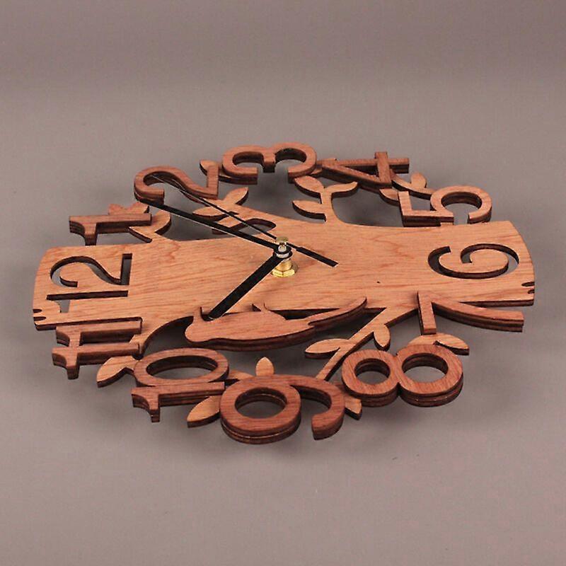 Silent Tree-Shaped Wall Clock Double-Layer Three-Dimensional Bird Wall Clock