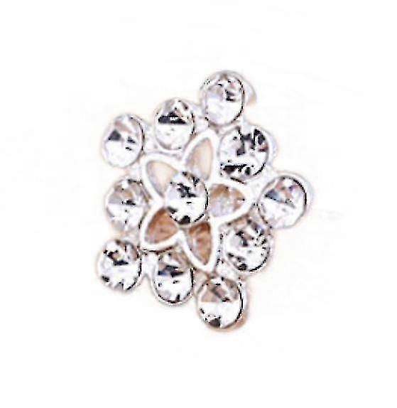 (ダイヤモンド付き5枚の花びらの花)フラワーフラッシュダイヤモンドイヤリング