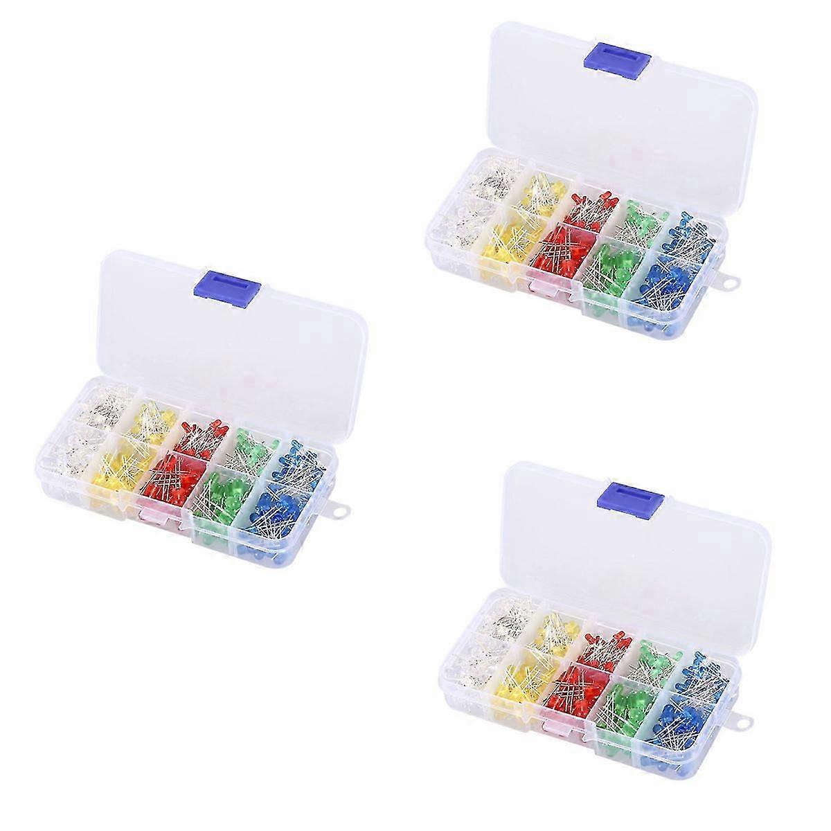 600 件 3 毫米 5 毫米 LED 光二极管白色黄红蓝绿分类套件