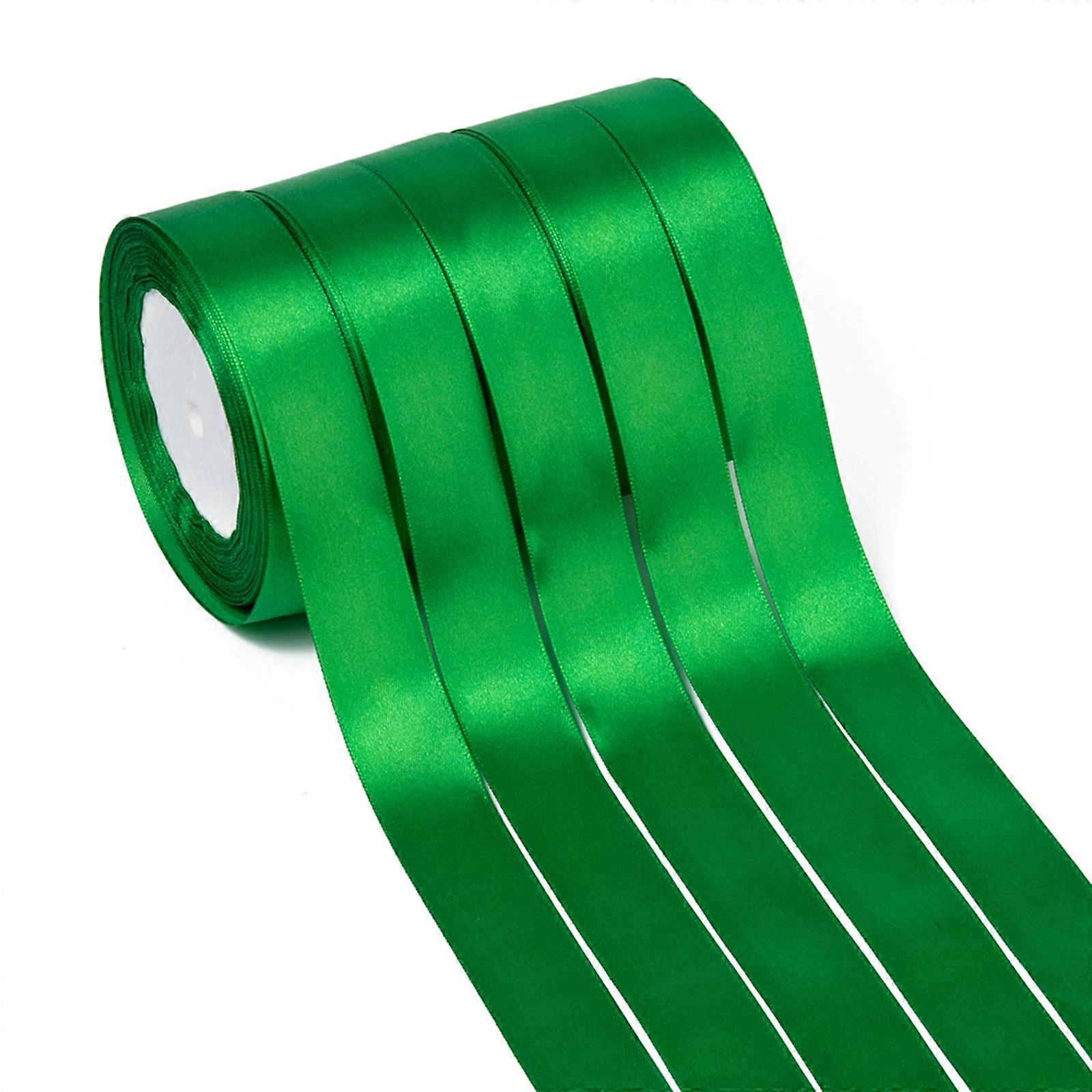 1Group Polyester Ribbon Single Face Satin Ribbon Green