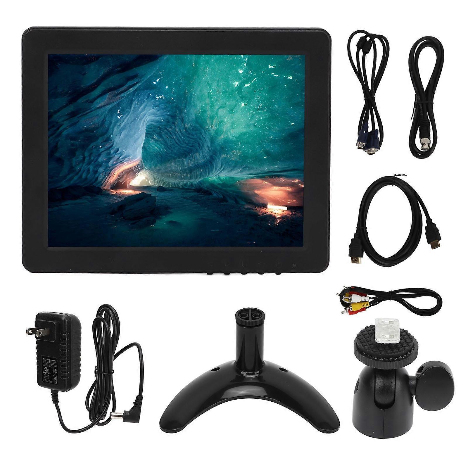 8 Inch TFT LED Monitor Portable HD Color Screen Display with VGA AV BNC USB DC HD Multimedia Interface CZ‑8008