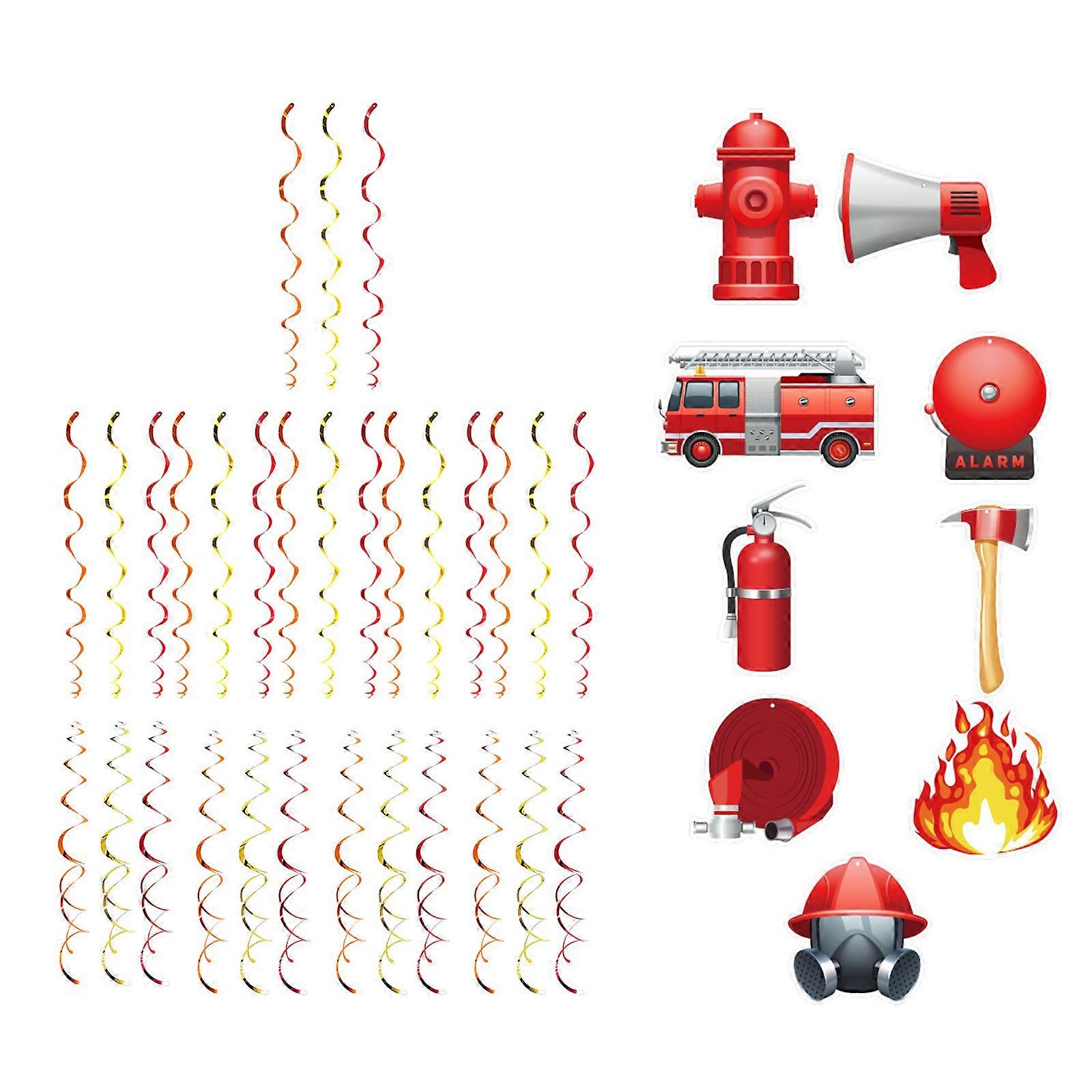 Firefighter Hanging Swirls Hanging Decorations Paper Texture Suitable for Ceiling and Wall Use at Parties and Event