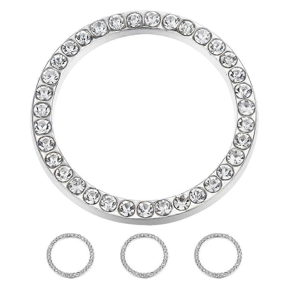 4pcs Car Engine Start Button Circles with Rhinestone Decoration for Interior Aesthetic Push to Start Button Circles Car Accessories,Bling Car Gadgets