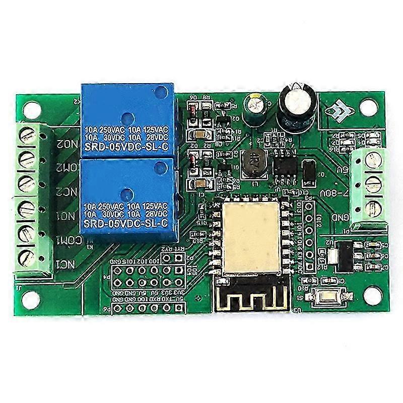 2CH WiFi Relay Module with ESP8266 ESP-12F, 5V/8-80V APP IDE Remote Control for Home Automation IoT