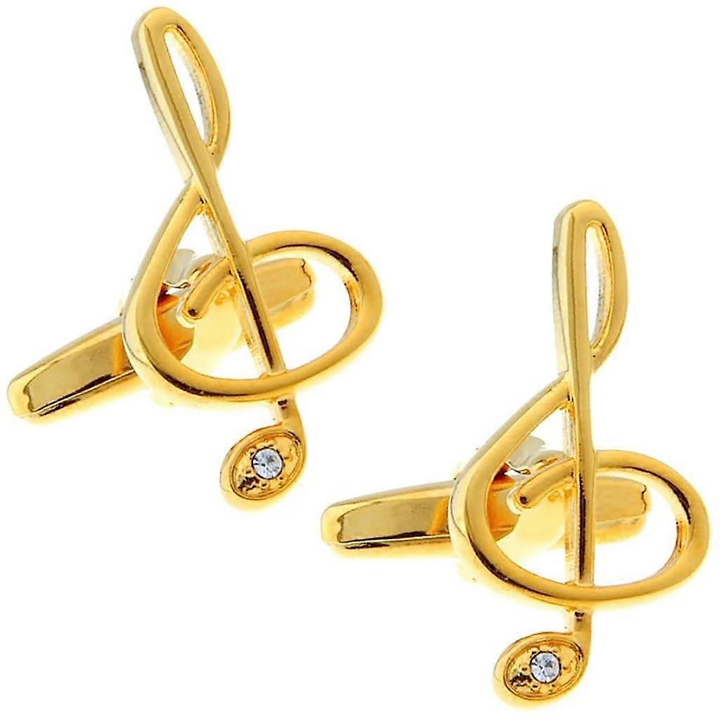 Gold Music Notes Clef Treble Cufflinks