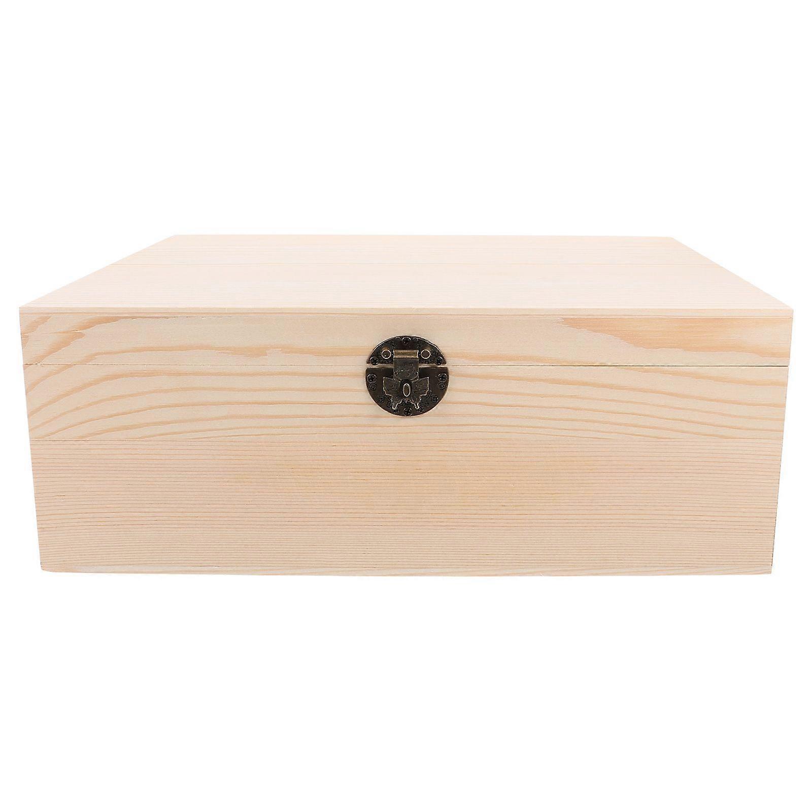 Wooden Jewelry Box Rustic Jewelry Case Hinged Storage Box Multipurpose Organizer