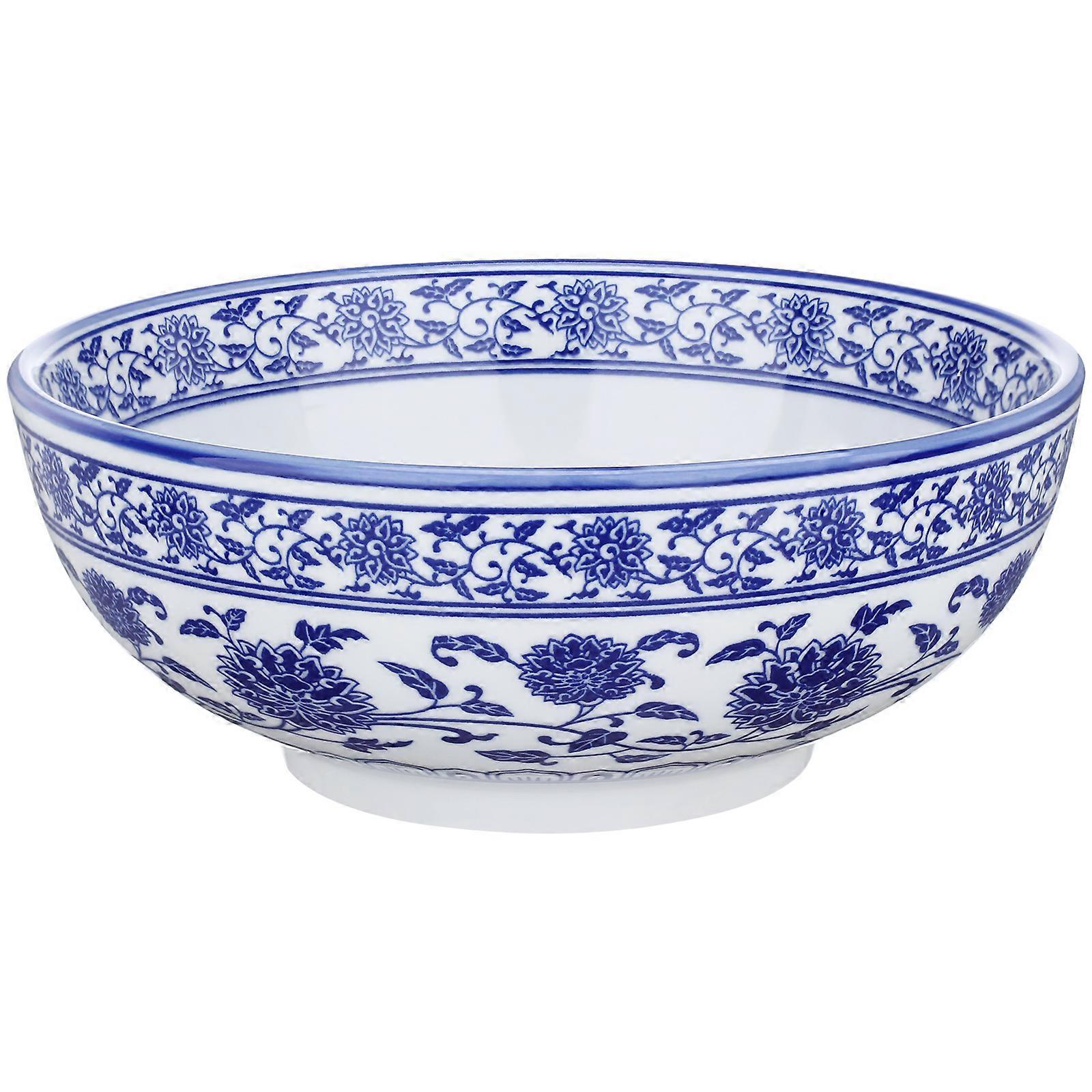 1Pc Blue and White Ceramic Bowl for Home Use in Chinese Style