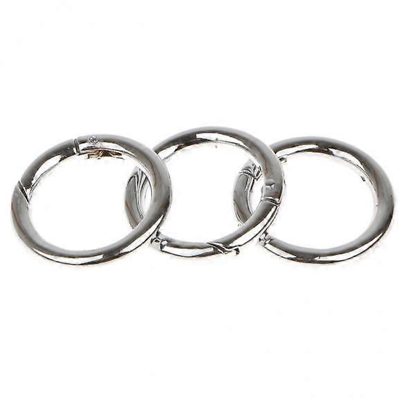 3x 3pcs Alloy Round Spring Snap Hooks Clip 35mm