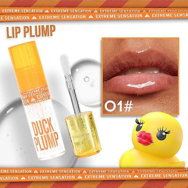 Duck Lip Plumper Gloss, Glitter Shine Primer Lip Tint Clear Plumping Lip Gloss, High Pigment No Sticky Sexy Lip Gloss, Lip Plumper Gloss Make Lips Ful