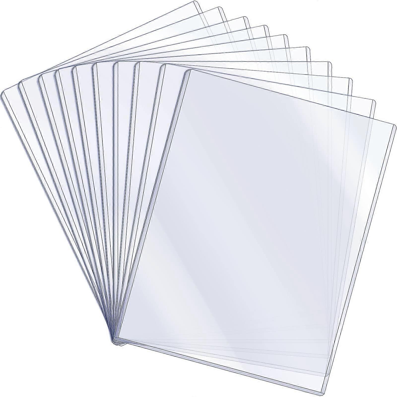 10 Pcs 8.5 x 11'' Rigid Print Protectors Clear Rigid Plastic Paper Page Protectors Photo Plastic Sleeves for Document