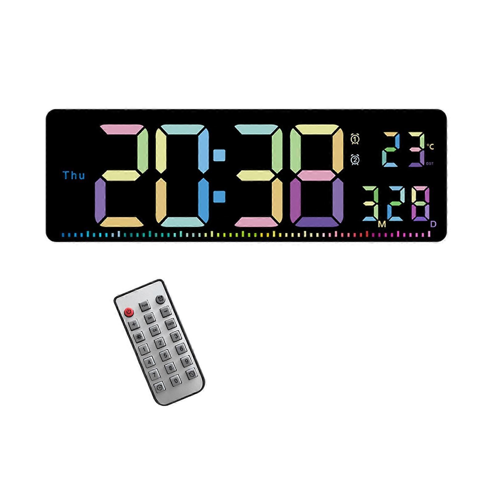 Digital Wall Clock Calendar Clock Dst 10 Level Brightness Adjustment with