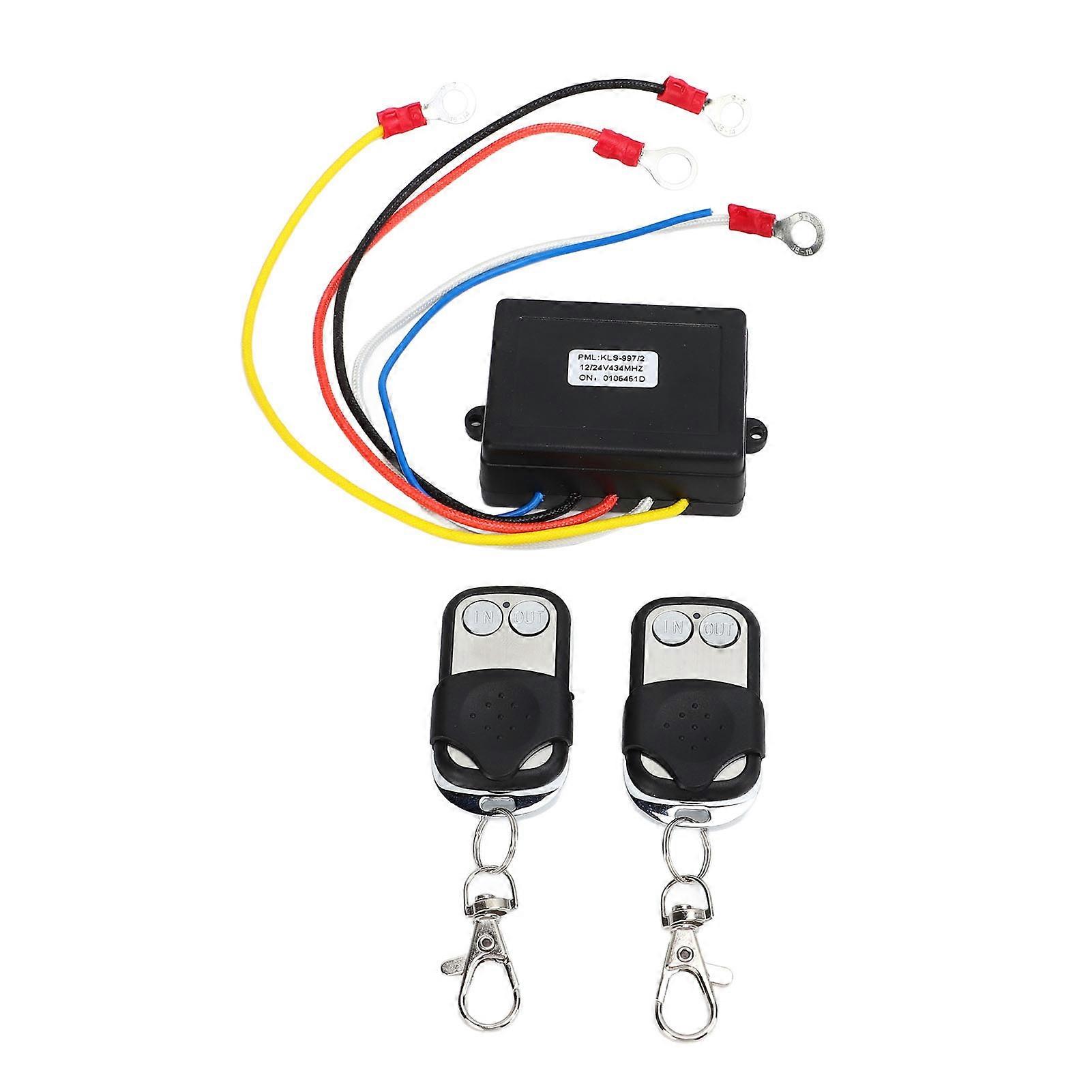 Jadeshay Wireless Winch Remote Control Kit, 12V 24V Wireless Winch Remote Control Switch Receiver Kit Universal for Truck ATV SUV