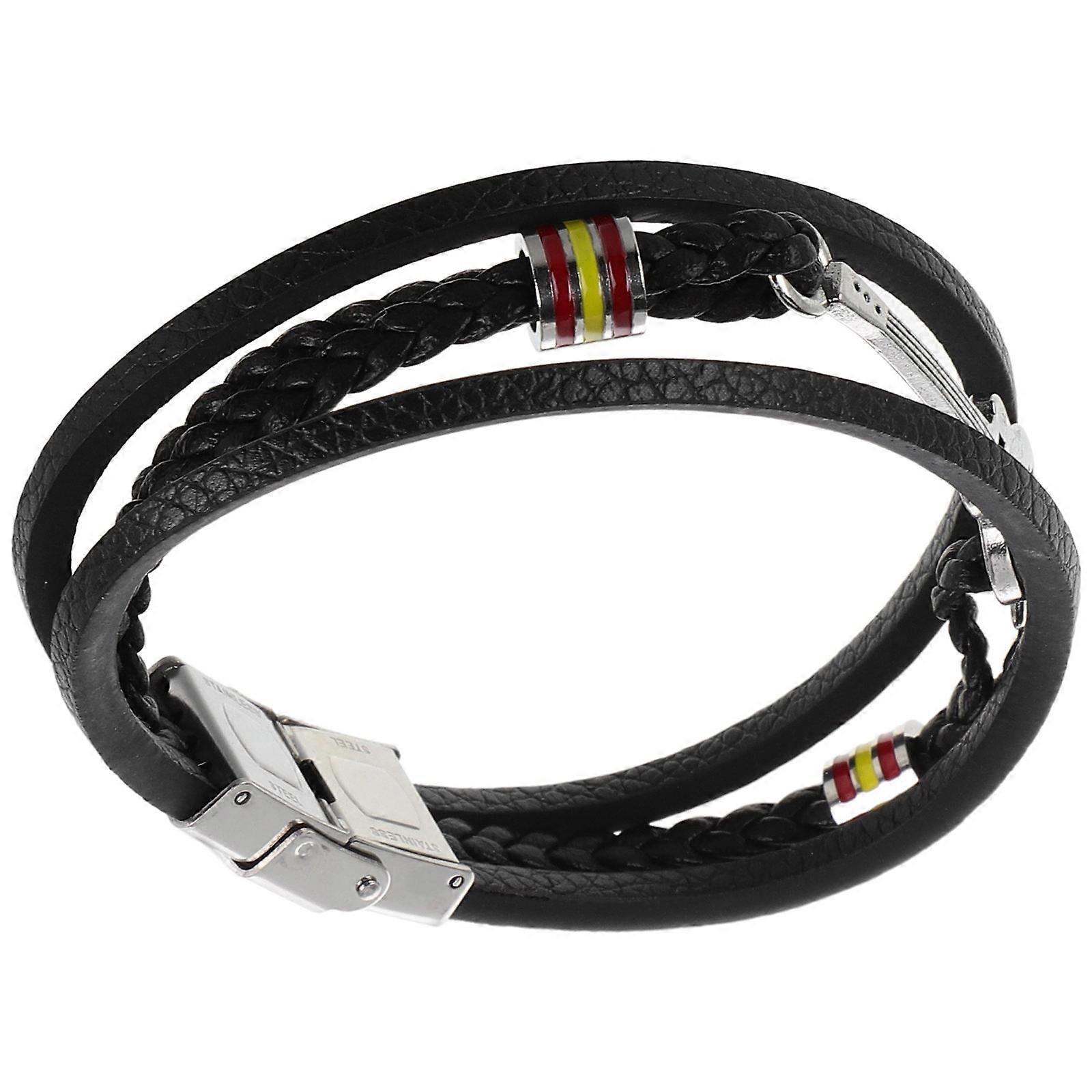 PU Bracelet Knitted for Decoration 1Pcs Multi-Layer Punk Design