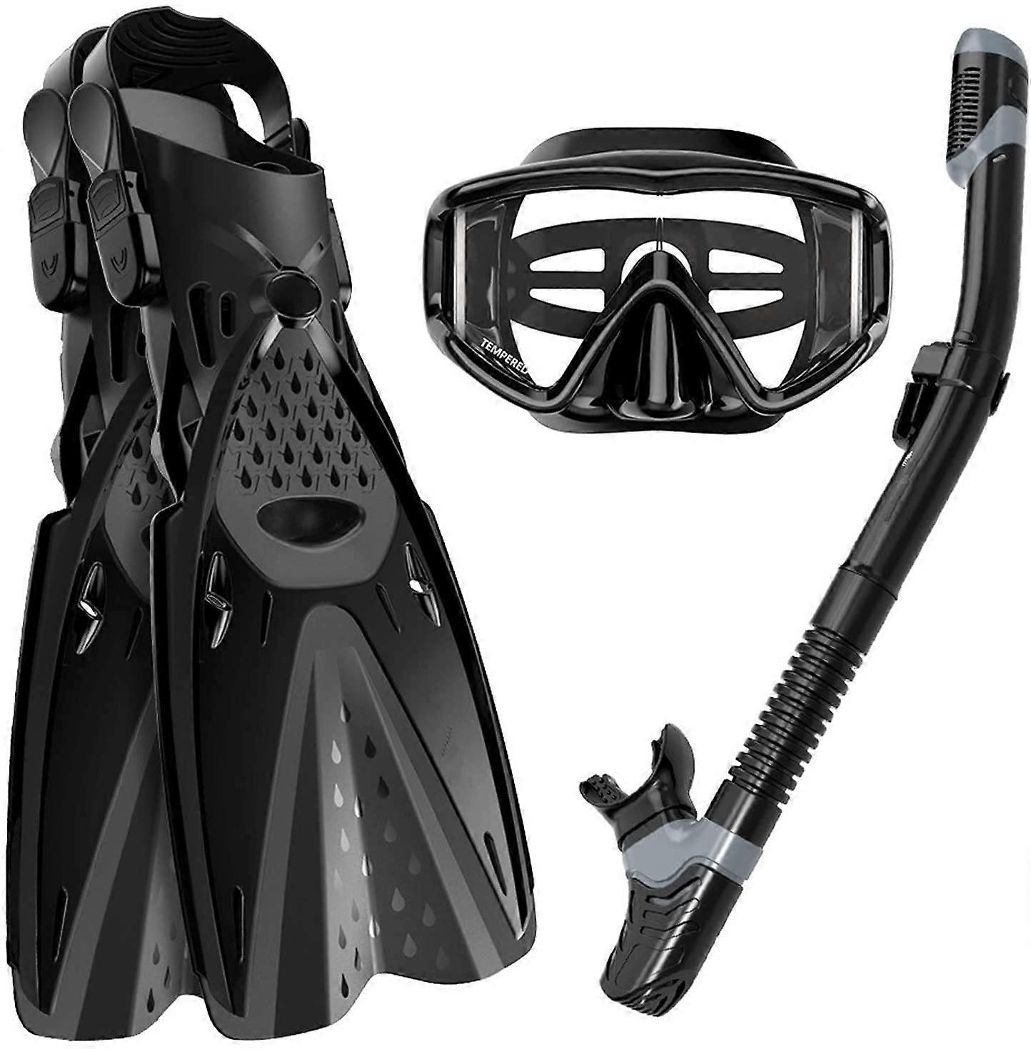 Diving Masks, Dry Snorkel Set, Adjustable Panoramic Wide Vision Diving Goggles