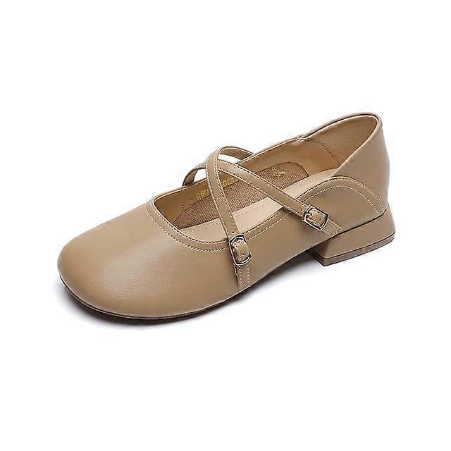 Women 'S Leather Shoes Spring And Autumn Casual Outerwear Work And Banquet And Office Large Mary Jane Heels