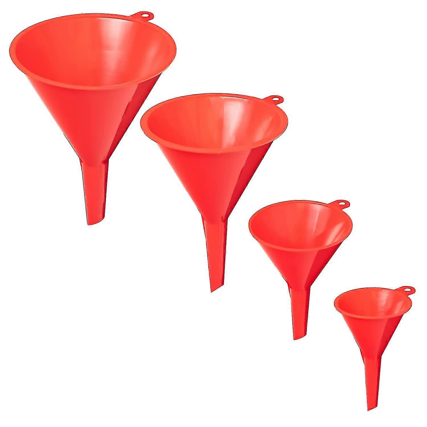 4-Piece Universal Funnel Set with Grommets - Kitchen & Workshop Oil Funnel