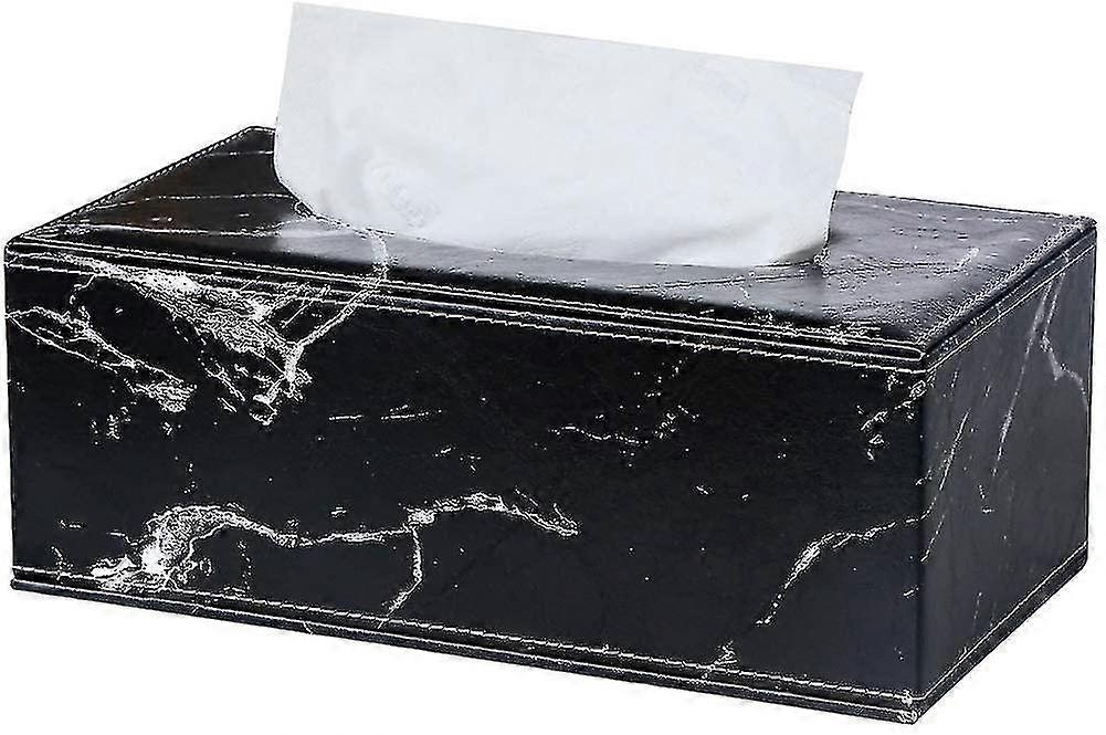 Rectangular Leather Tissue Box (black Marble)--