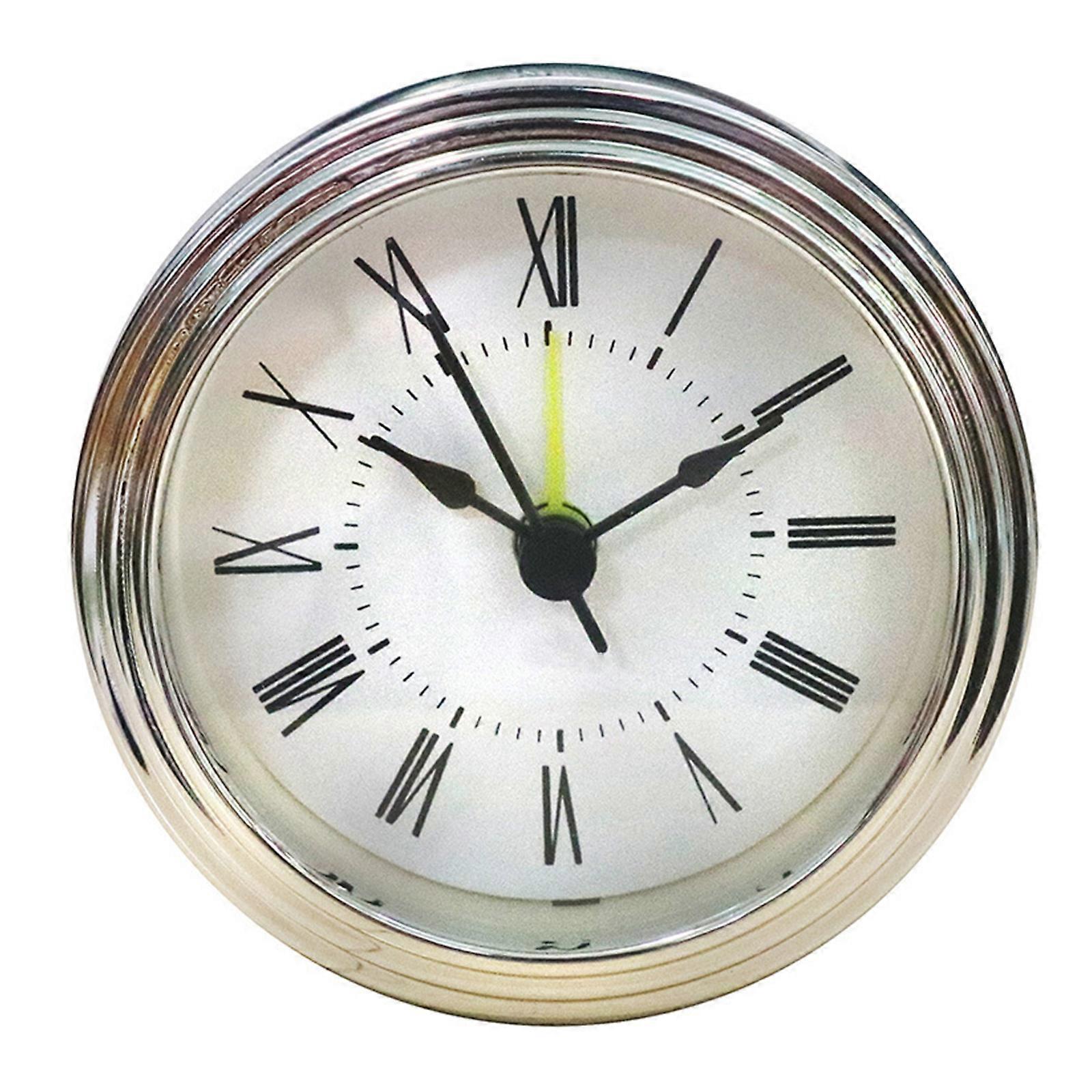 Multifunctional 3Inch Clock Insert Replacement with Arabic or Roman Numeral Display Snooze Clock Head for Craft Projects