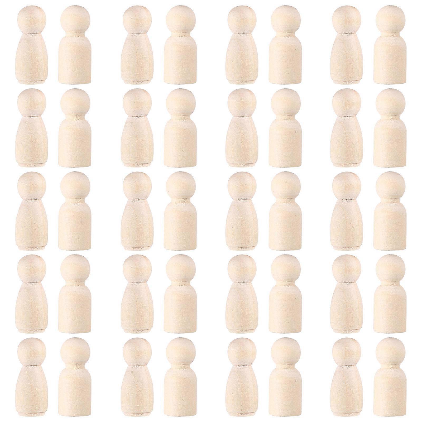 Wooden Peg Figure, Unfinished Dolls for Artistic Exploration and Fun