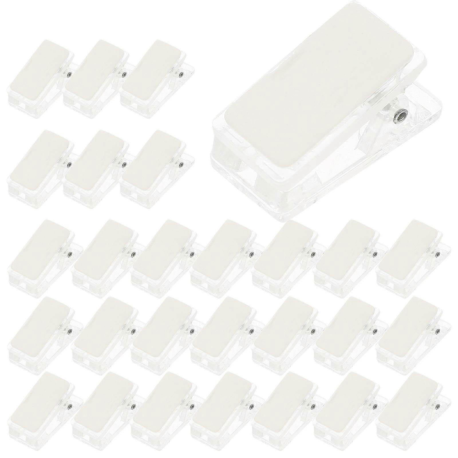 30pcs Self Adhesive ID Badge Clips, Transparent Document Holders for Wall Hanging, ID Cards, Badges, and Work Cards – Convenient and Practical