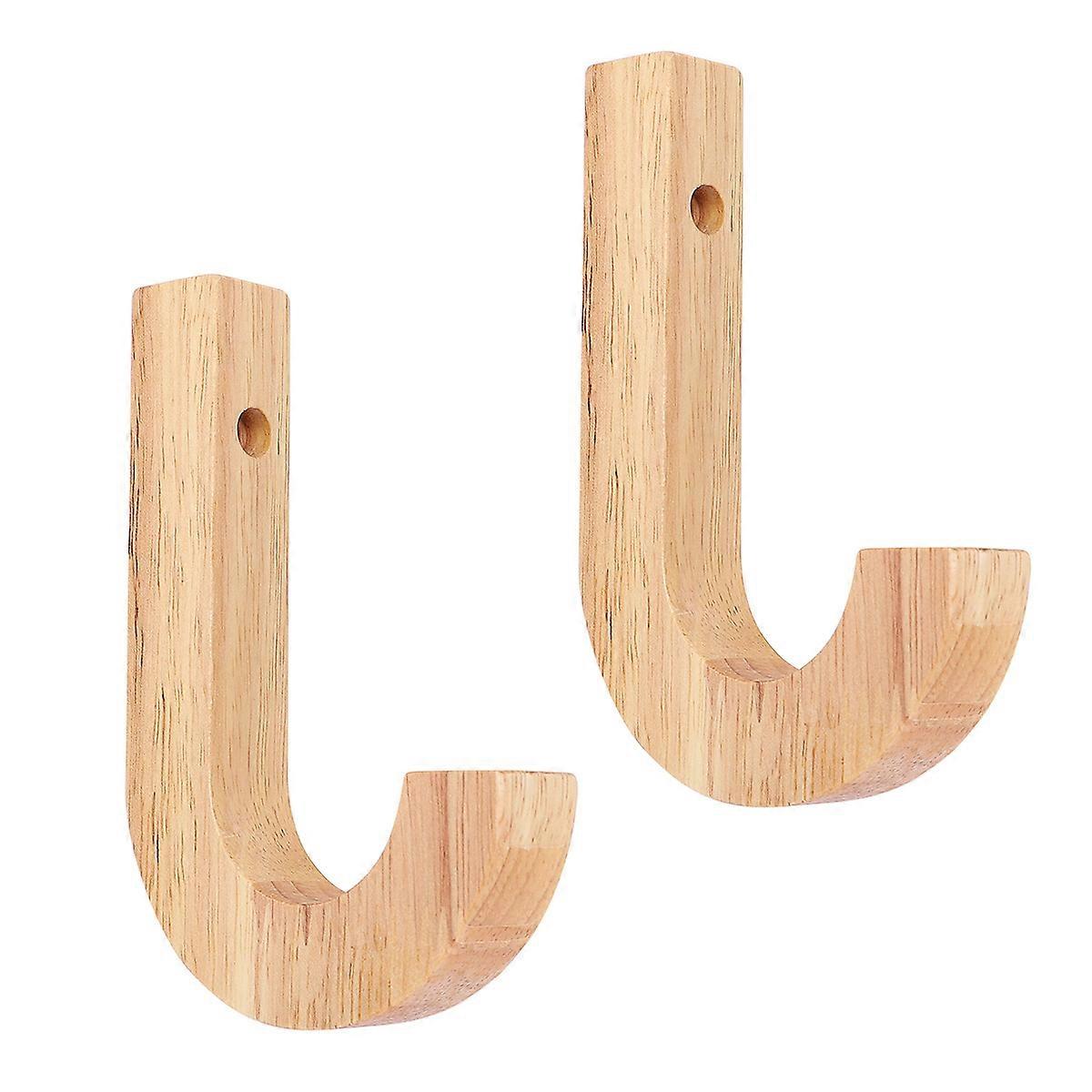 Hooks for Hats Creative Wooden Hanger Coat Hook Wall Mounted with Screw for Homeowners 2Pcs