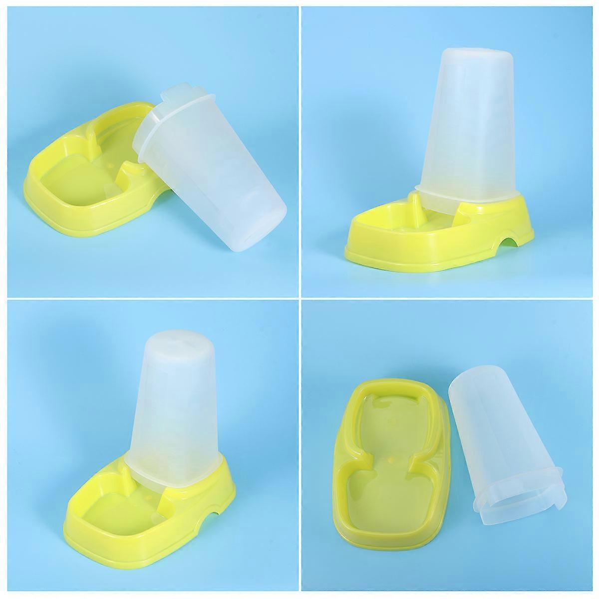Auto Pet Feeder Food Dispenser for Cats and Dogs Yellow 24.5 x 16 x 24cm 1Pack