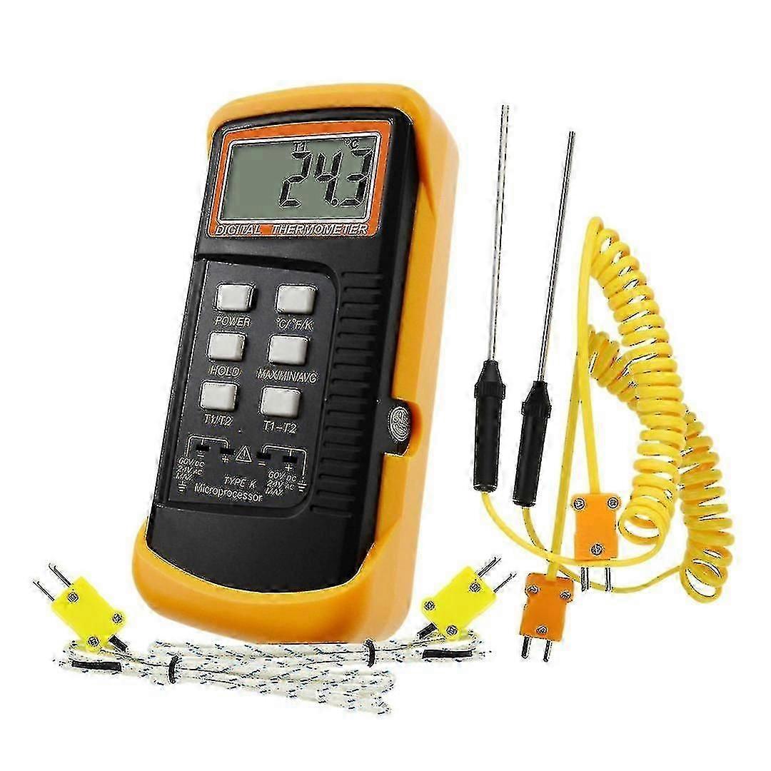 K-type Thermocouple Thermometer With 4 Probes Kelvin Scale Indicator