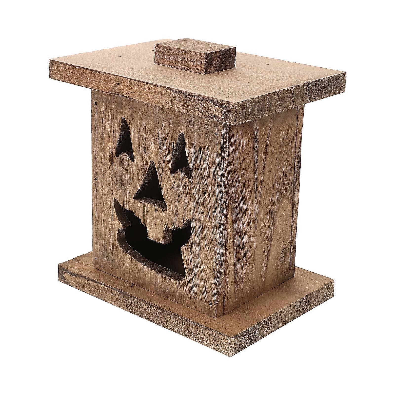 Ghost Decorations Wooden Craft Ghost Statue Spooky Design For Halloween Parties 20.00X18.00X13.00CM 1Set