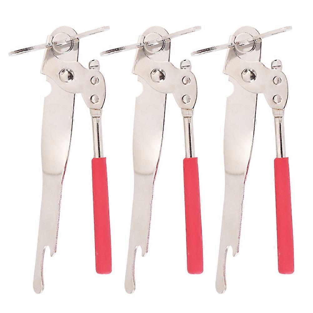 Multi-Function Bottle Opener Kitchen Gadget Nickel Plating Anti-Slip Handle 3Pcs