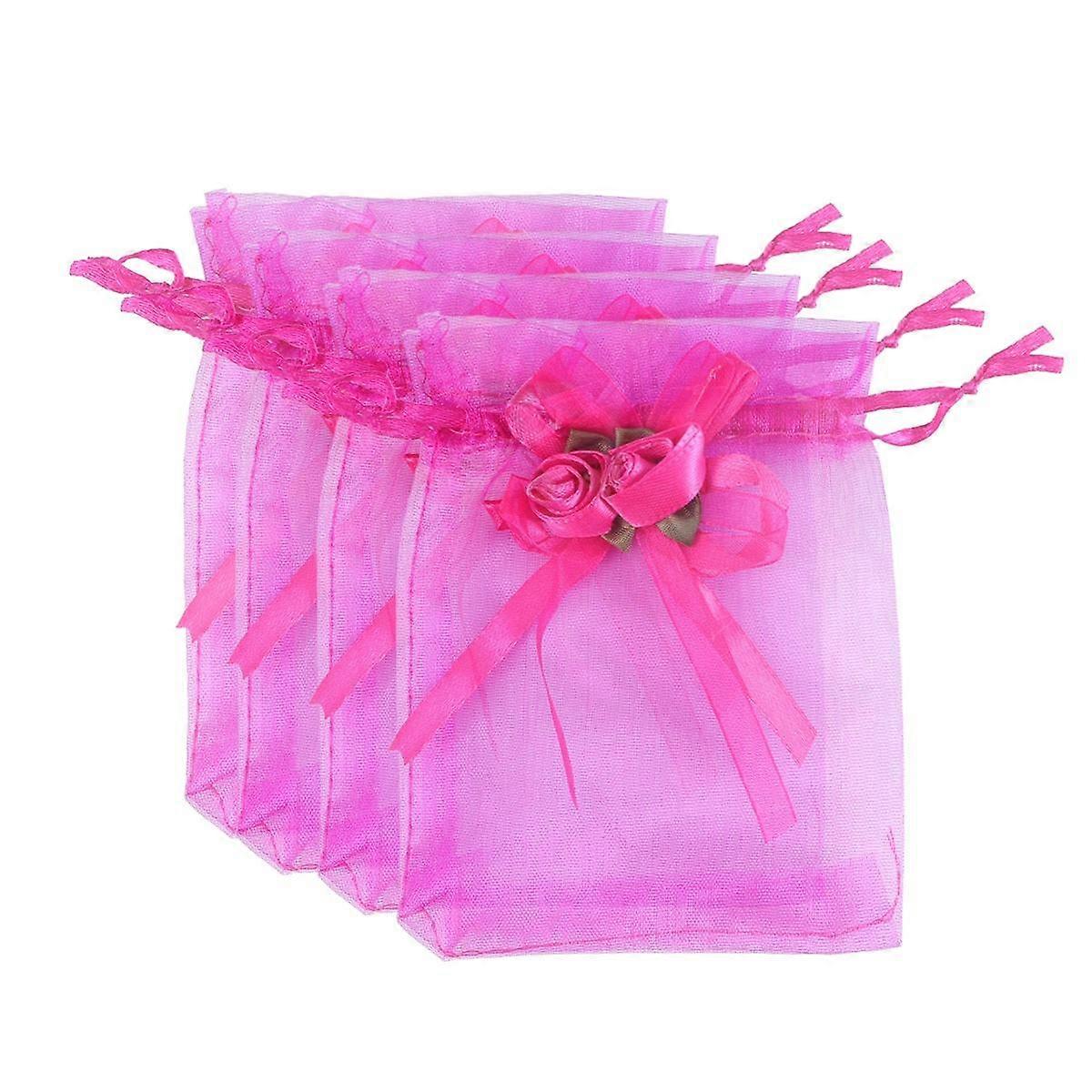 Wedding Candy Bags Gauze Packing Bag Party Gathering 10x12cm Rosy Packaging 12Pack