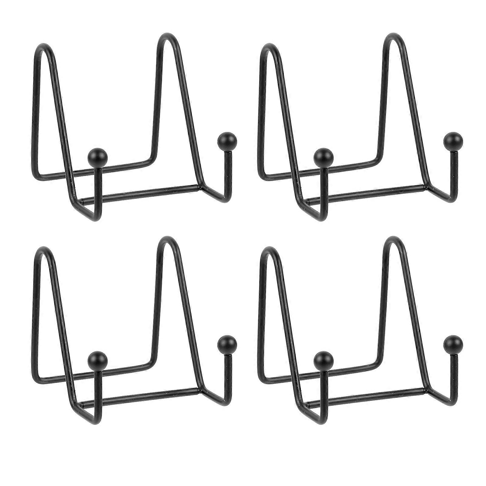 Display Stand Picture Frame Stand Holder Modern Style Square Shape Stainless Steel 4Pcs