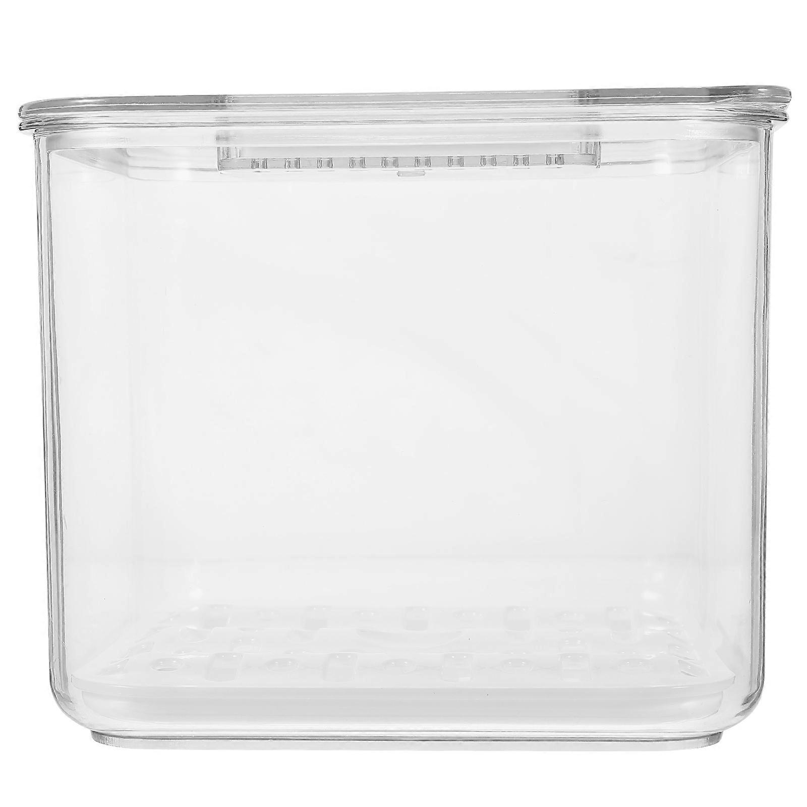 透明な野菜収納ボックス収納容器透明な14.30X14.30X11.90CM排水果物と野菜のビン1パック