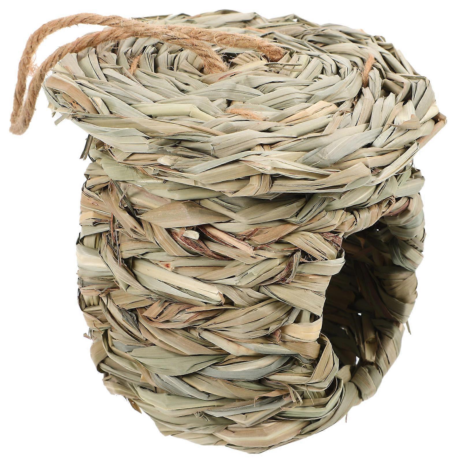 Straw Creative Bird House for Outside Handmade Woven Nesting Shelter 1Pcs