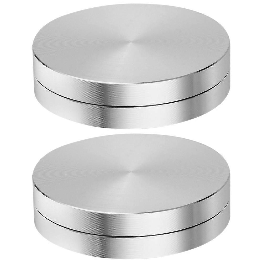Aluminium Alloy Cake Turntable Rotating Base Baking Display Cupcake Decorating For Glass Dining Table 2Pcs