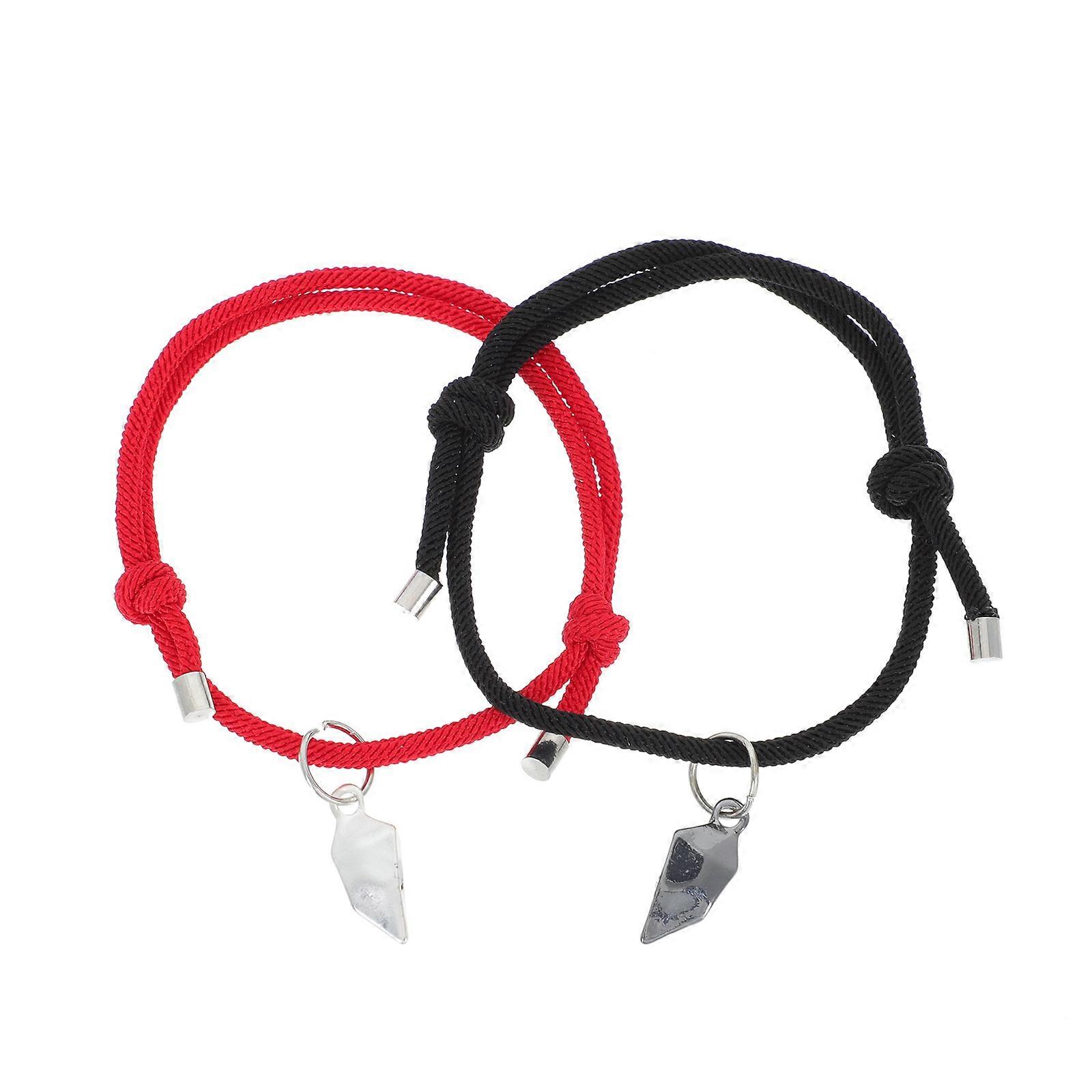 Valentines Day Charm Heart Shaped Wish Couple Bracelets Assorted Color 10x10cm Comfortable Wearing 1 Pair