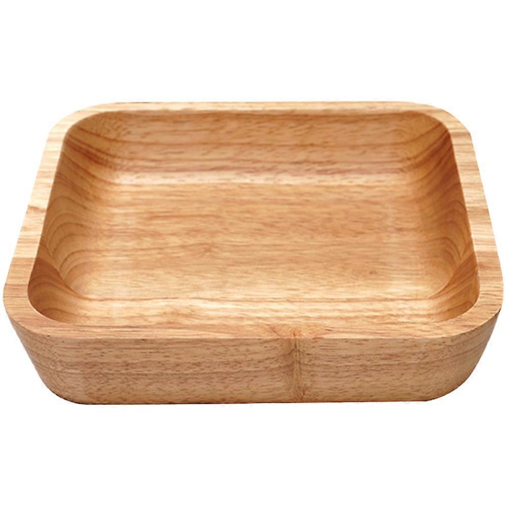 Salad Container Square Designed Tray Khaki 15x15x4.5cm 1Pcs