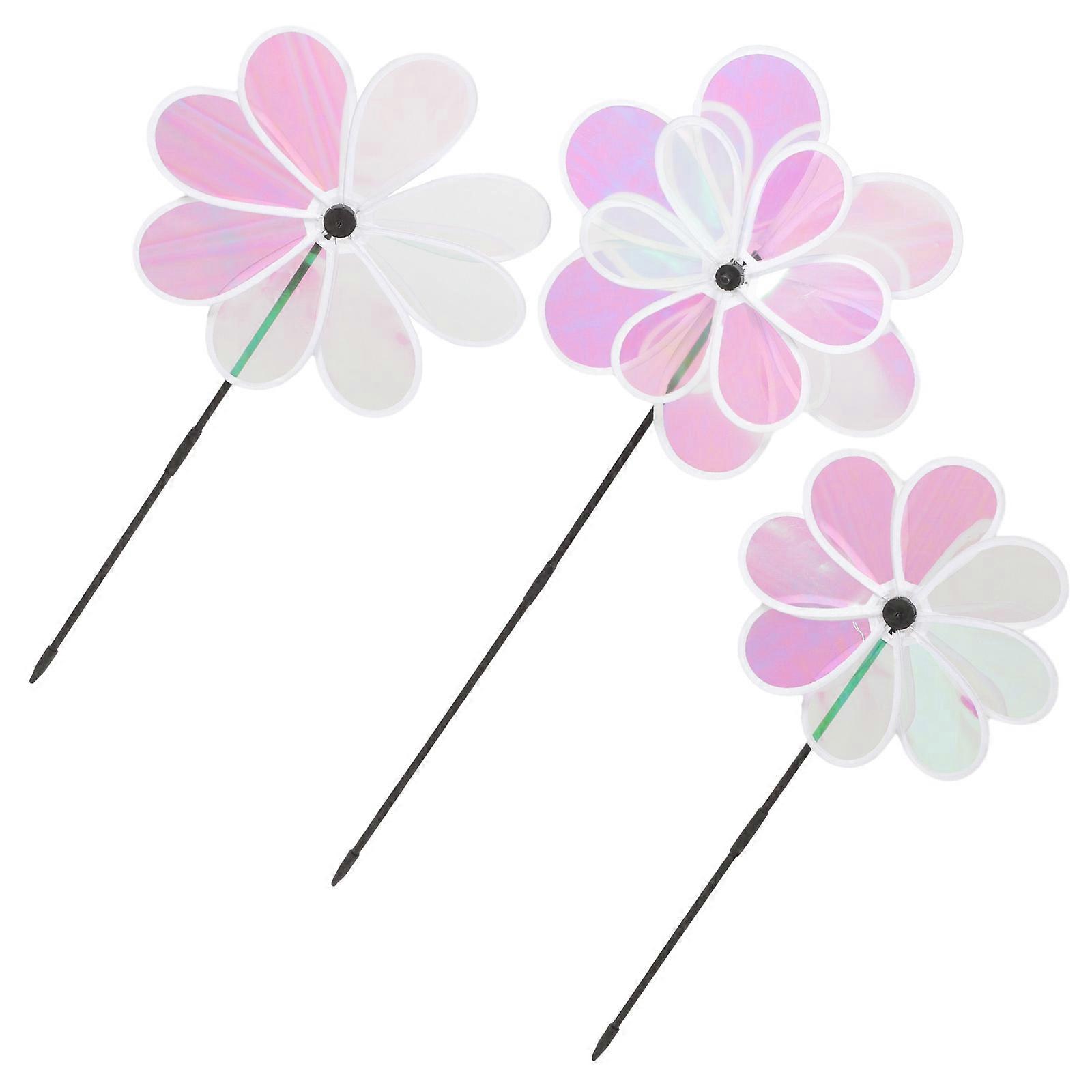 3pcs Colorful Rotatable Windmill Props for Garden, Balcony & Park Decorations – Durable Outdoor Party & Event Decoration Set