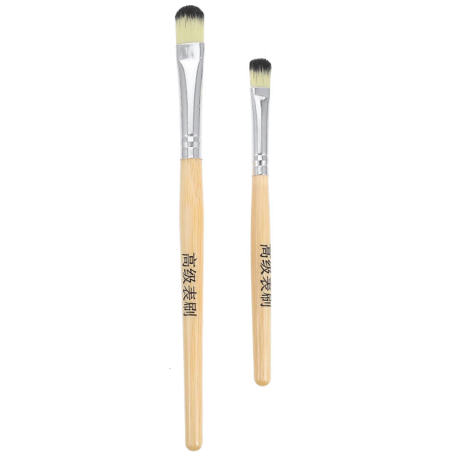 Mini Jewelry Cleaning Brushes Soft Watch Brush Watchmakers Light Brown Rectangular Handle 2Pcs