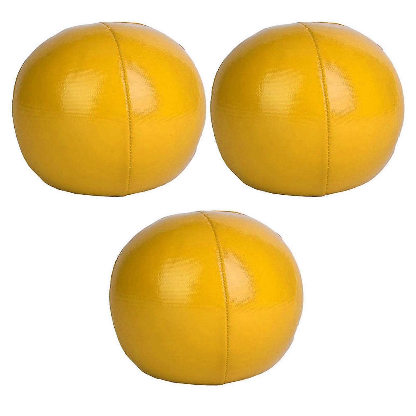 3 Pack PU Juggling Balls for Beginners and Professionals (Yellow)